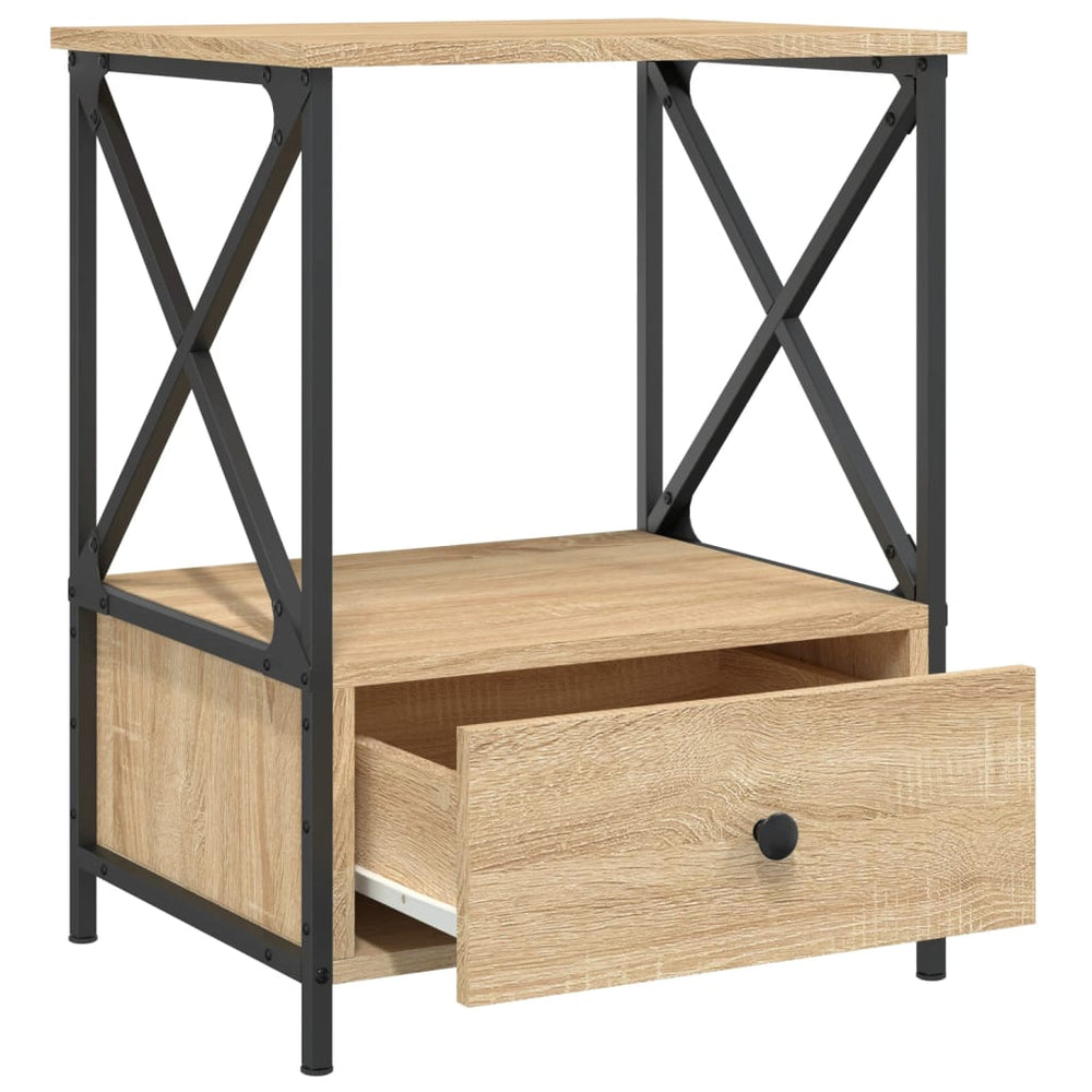 Nachtkastjes 2 st 50x41x65 cm bewerkt hout sonoma eikenkleurig MeubelReus