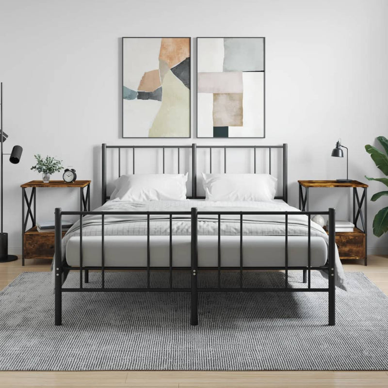 Nachtkastjes 2 st 50x41x65 cm bewerkt hout gerookt eikenkleurig MeubelReus