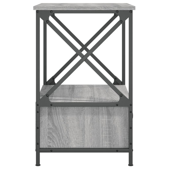 Nachtkastje 50x41x65 cm bewerkt hout grijs sonoma eikenkleurig MeubelReus