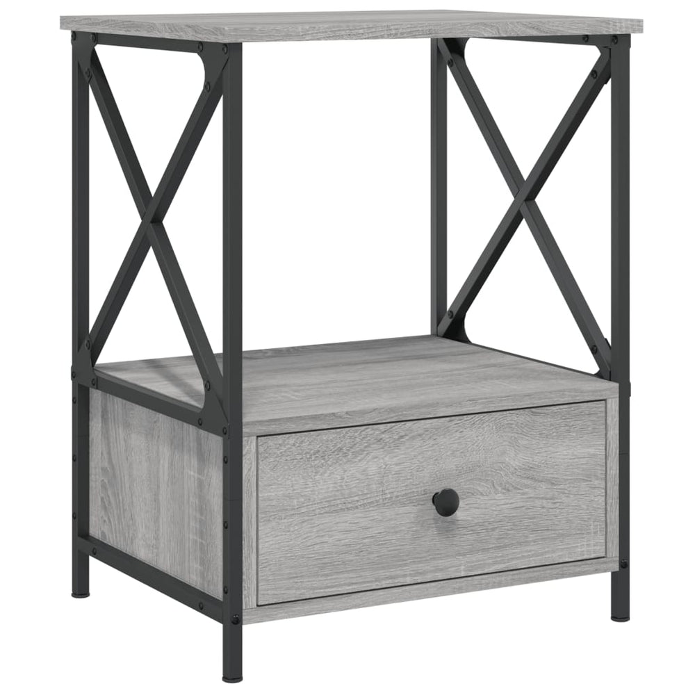 Nachtkastjes 2 st 50x41x65 cm bewerkt hout grijs sonoma eiken MeubelReus