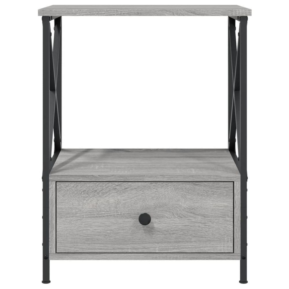 Nachtkastjes 2 st 50x41x65 cm bewerkt hout grijs sonoma eiken MeubelReus