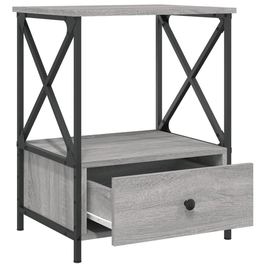 Nachtkastjes 2 st 50x41x65 cm bewerkt hout grijs sonoma eiken MeubelReus