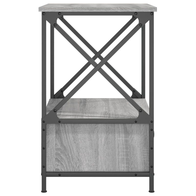 Nachtkastjes 2 st 50x41x65 cm bewerkt hout grijs sonoma eiken MeubelReus