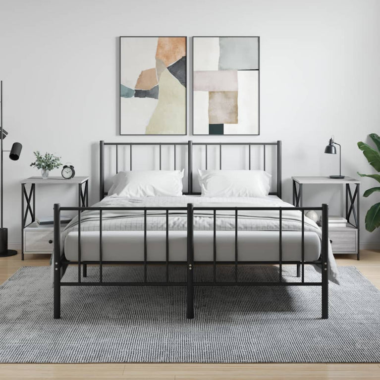 Nachtkastjes 2 st 50x41x65 cm bewerkt hout grijs sonoma eiken MeubelReus