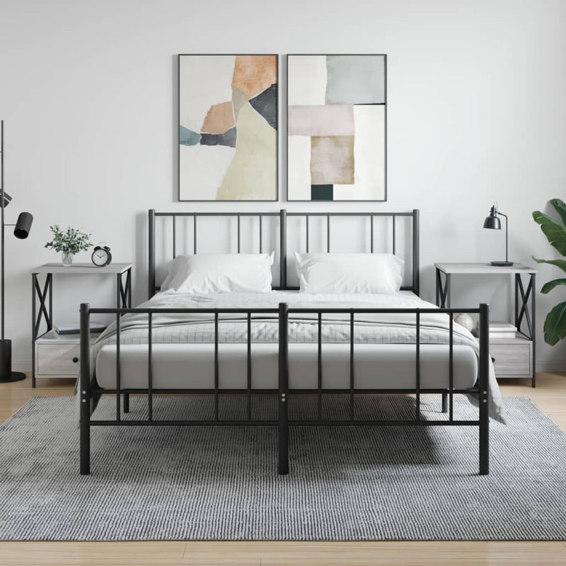 Nachtkastjes 2 st 50x41x65 cm bewerkt hout grijs sonoma eiken MeubelReus