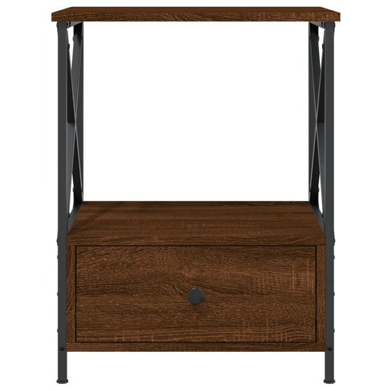 Nachtkastje 50x41x65 cm bewerkt hout bruin eikenkleur MeubelReus