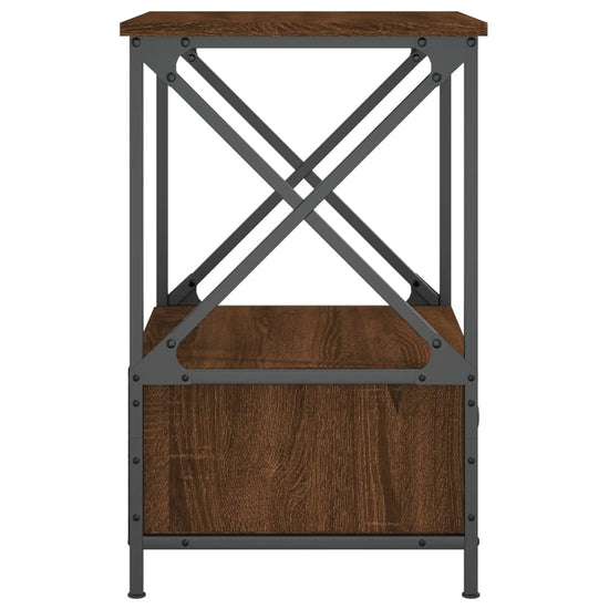 Nachtkastje 50x41x65 cm bewerkt hout bruin eikenkleur MeubelReus