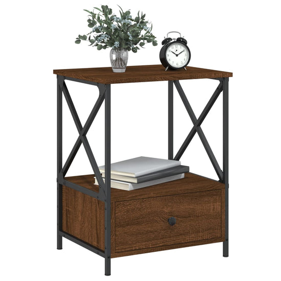 Nachtkastjes 2 st 50x41x65 cm bewerkt hout bruin eikenkleur MeubelReus