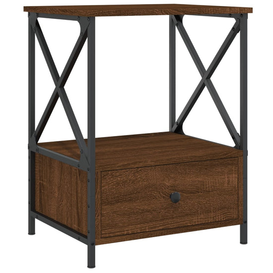 Nachtkastjes 2 st 50x41x65 cm bewerkt hout bruin eikenkleur MeubelReus