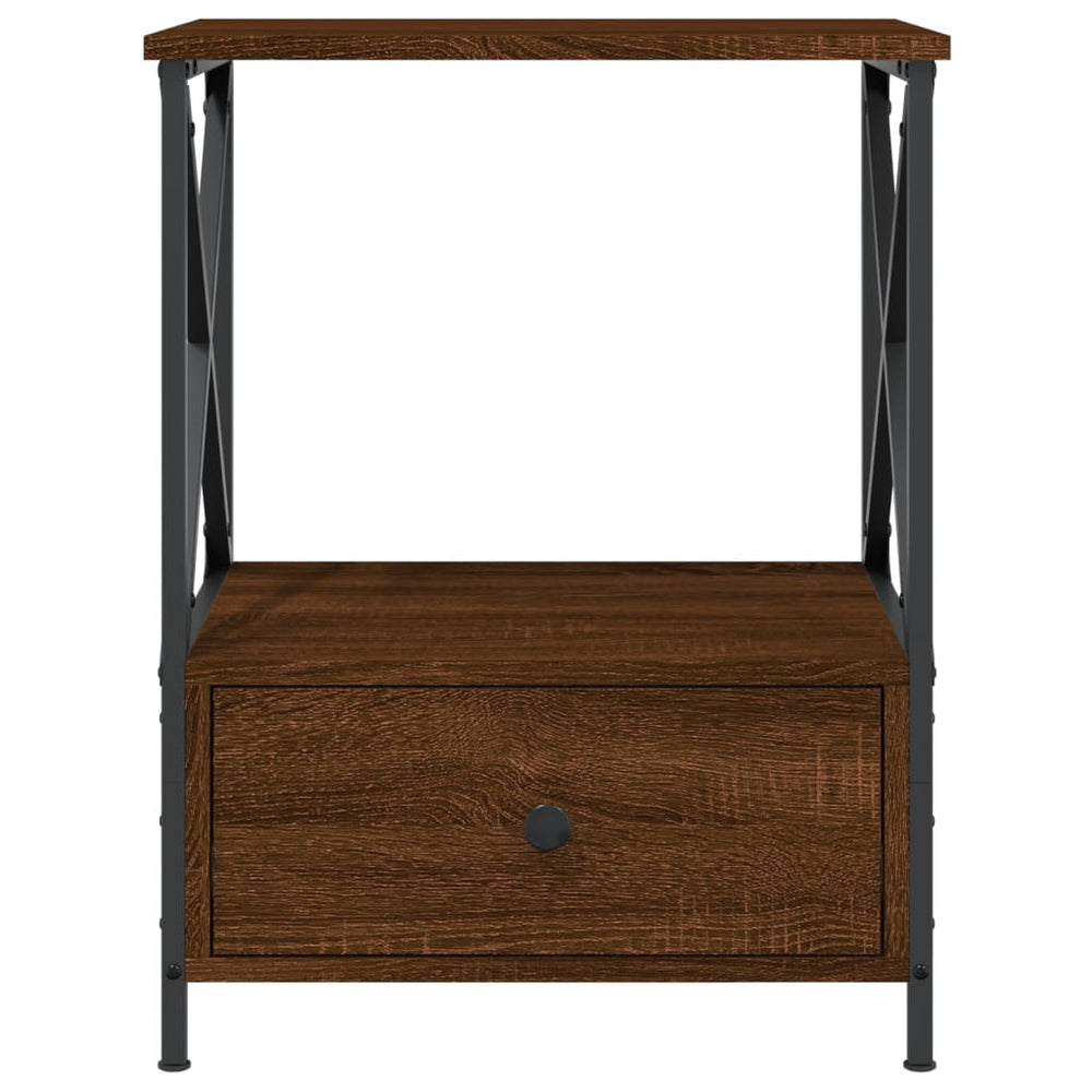 Nachtkastjes 2 st 50x41x65 cm bewerkt hout bruin eikenkleur MeubelReus