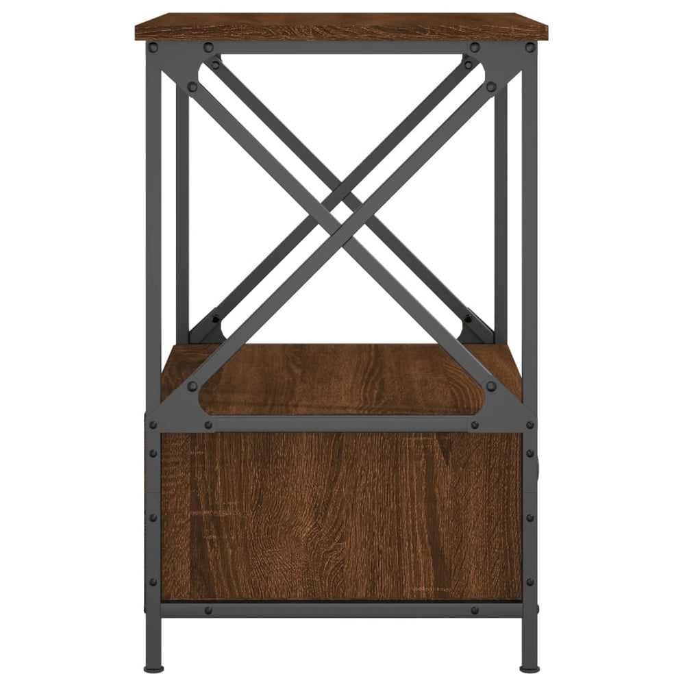Nachtkastjes 2 st 50x41x65 cm bewerkt hout bruin eikenkleur MeubelReus