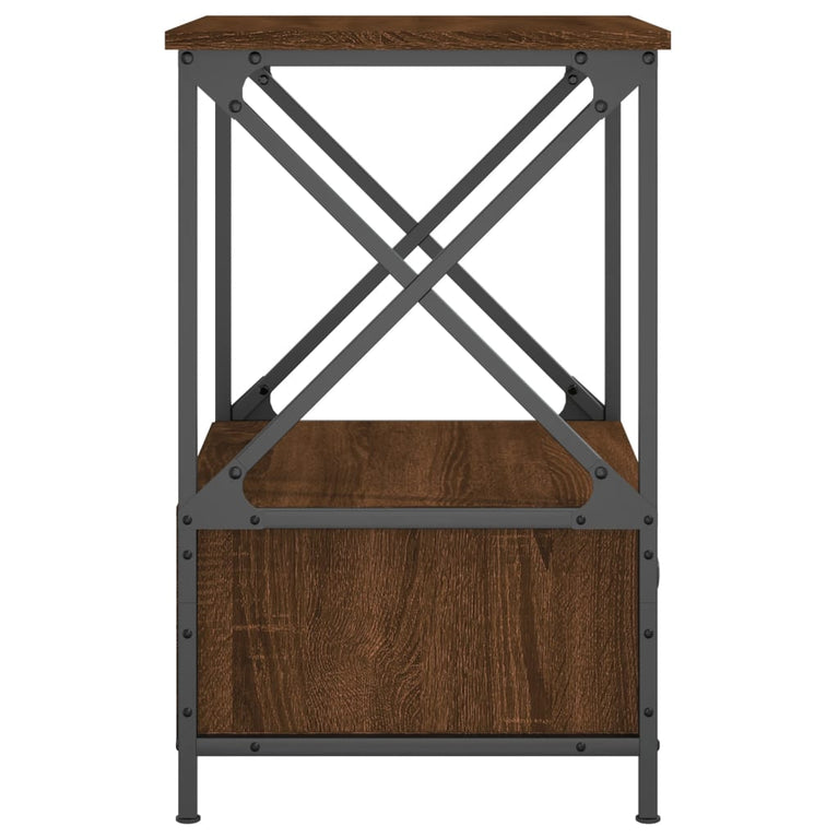 Nachtkastjes 2 st 50x41x65 cm bewerkt hout bruin eikenkleur MeubelReus
