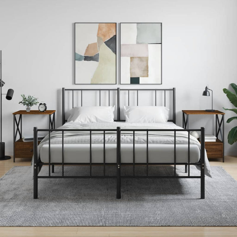 Nachtkastjes 2 st 50x41x65 cm bewerkt hout bruin eikenkleur MeubelReus