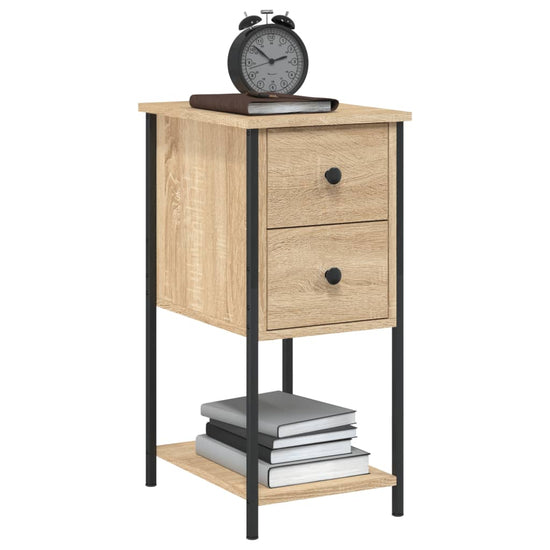 Nachtkastje 32x42x70 cm bewerkt hout sonoma eikenkleurig MeubelReus
