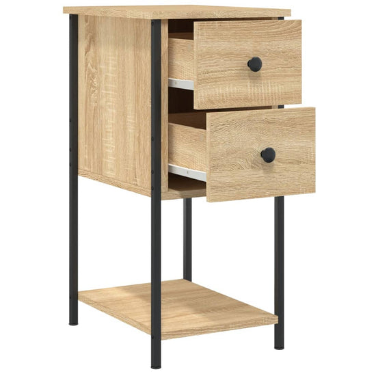 Nachtkastje 32x42x70 cm bewerkt hout sonoma eikenkleurig MeubelReus
