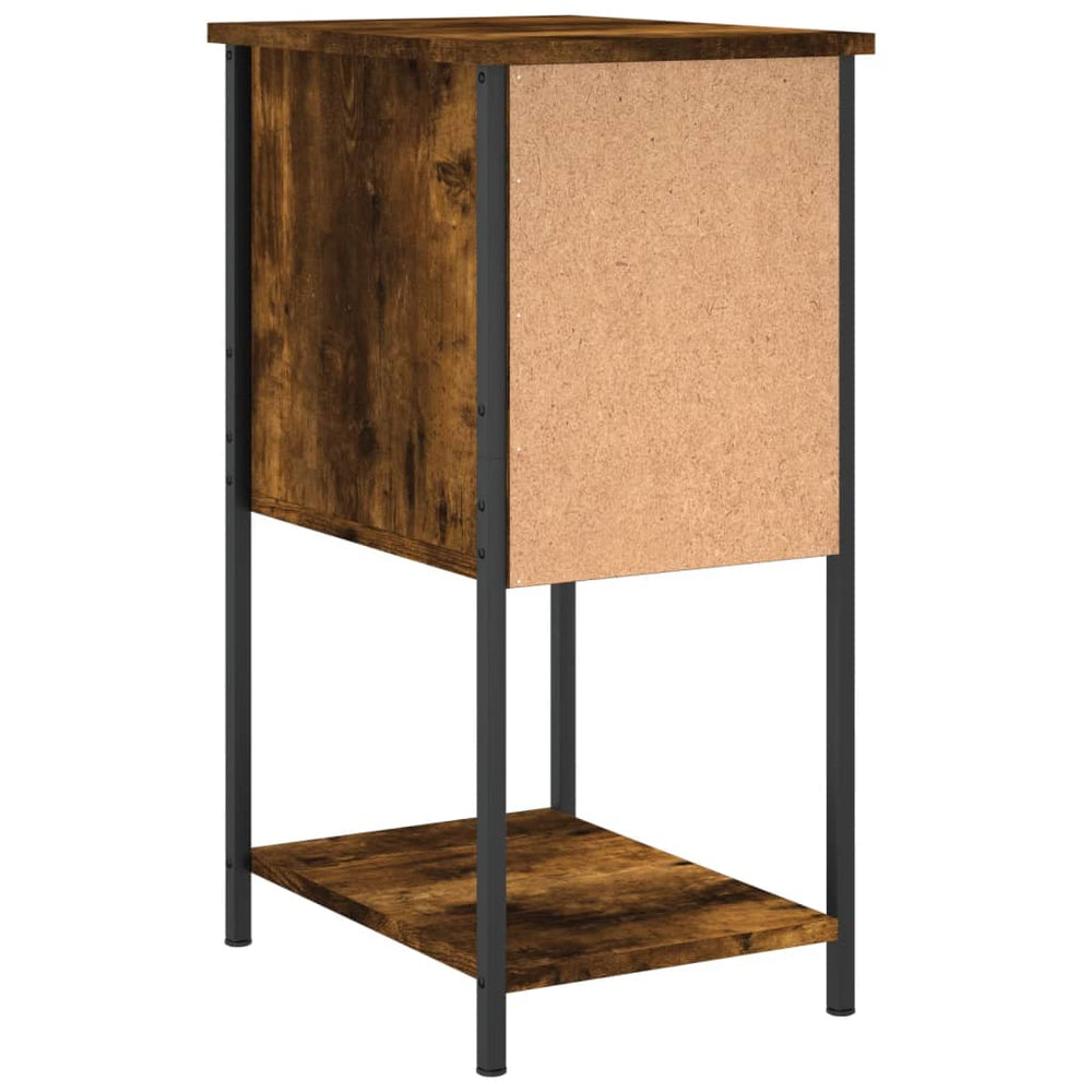 Nachtkastje 32x42x70 cm bewerkt hout gerookt eikenkleurig MeubelReus