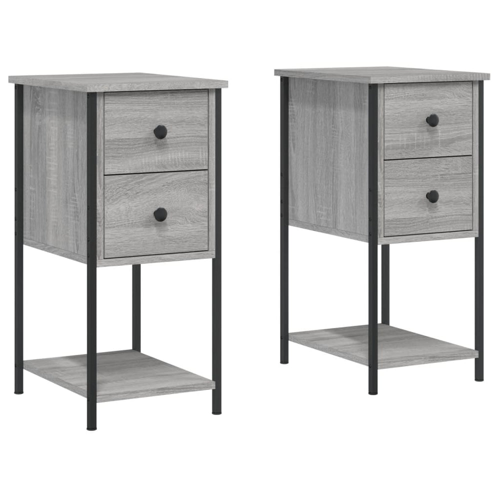 Nachtkastjes 2 st 32x42x70 cm bewerkt hout grijs sonoma eiken MeubelReus