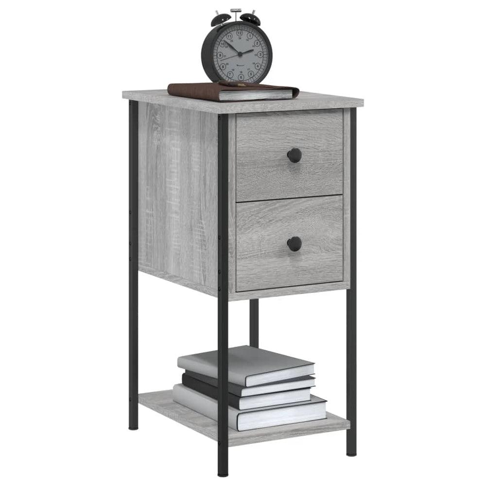 Nachtkastjes 2 st 32x42x70 cm bewerkt hout grijs sonoma eiken MeubelReus