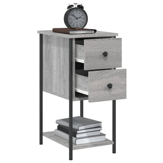 Nachtkastjes 2 st 32x42x70 cm bewerkt hout grijs sonoma eiken MeubelReus