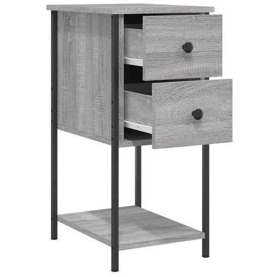 Nachtkastjes 2 st 32x42x70 cm bewerkt hout grijs sonoma eiken MeubelReus
