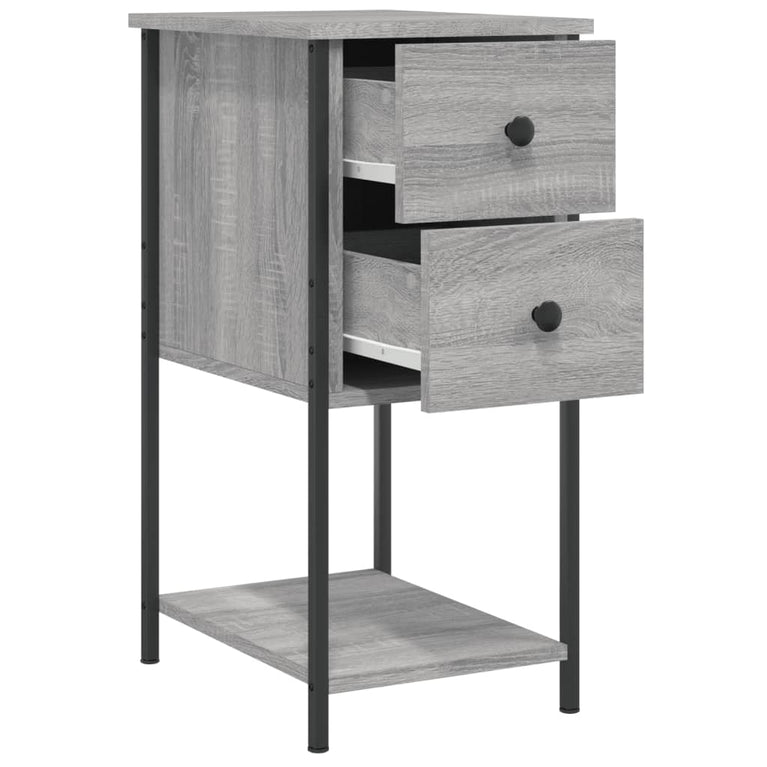 Nachtkastjes 2 st 32x42x70 cm bewerkt hout grijs sonoma eiken MeubelReus