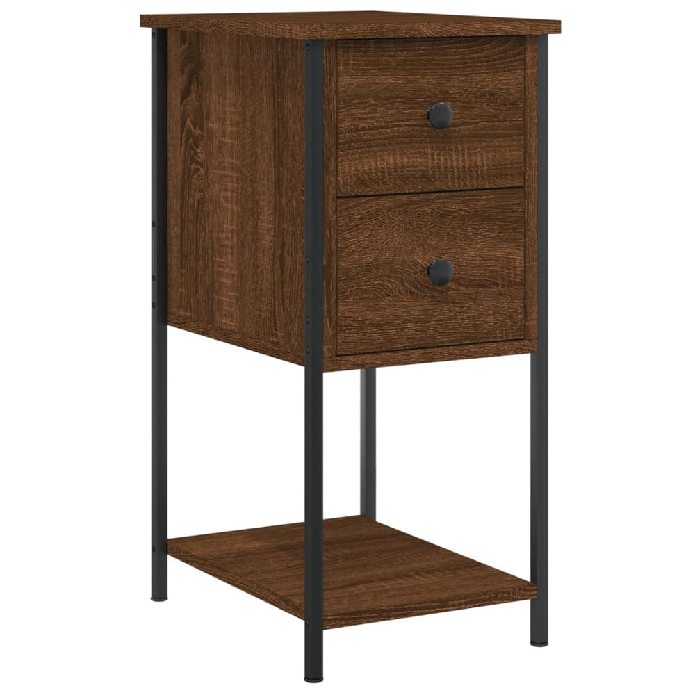 Nachtkastje 32x42x70 cm bewerkt hout bruin eikenkleur MeubelReus
