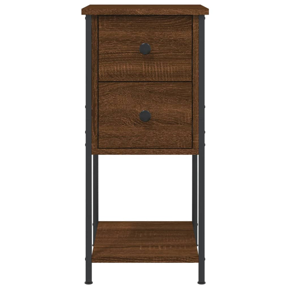 Nachtkastje 32x42x70 cm bewerkt hout bruin eikenkleur MeubelReus