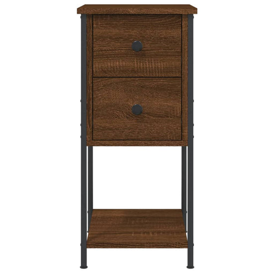 Nachtkastje 32x42x70 cm bewerkt hout bruin eikenkleur MeubelReus