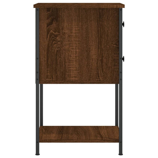 Nachtkastje 32x42x70 cm bewerkt hout bruin eikenkleur MeubelReus