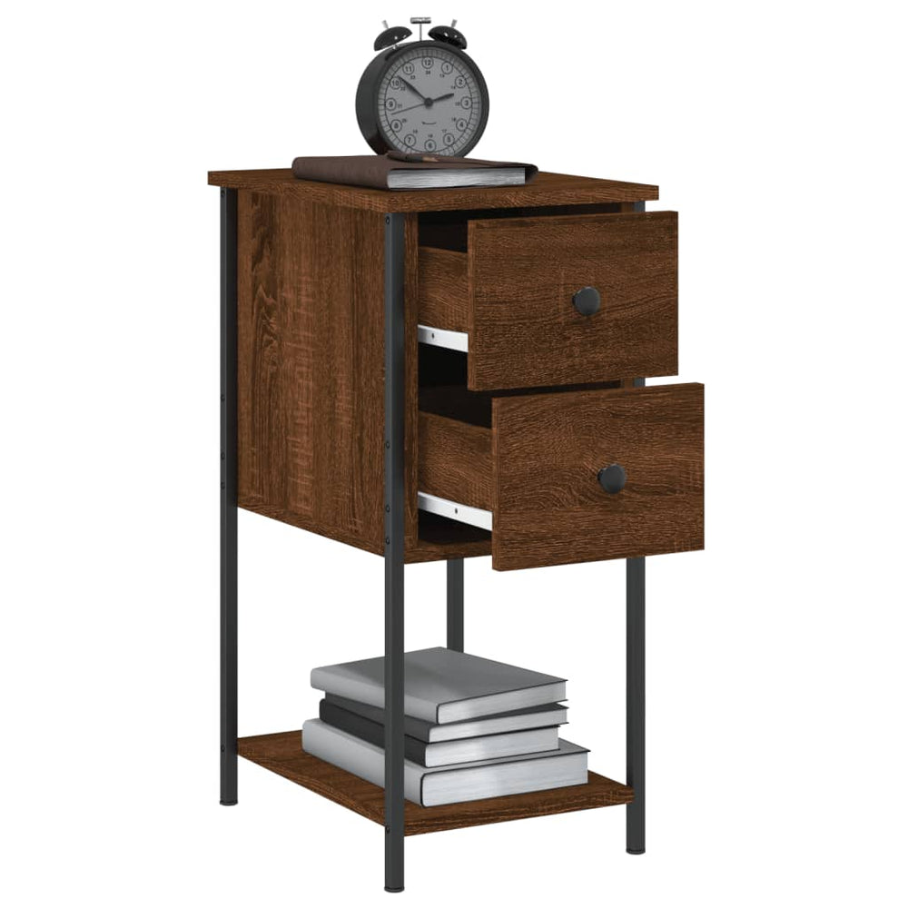 Nachtkastjes 2 st 32x42x70 cm bewerkt hout bruin eikenkleur MeubelReus