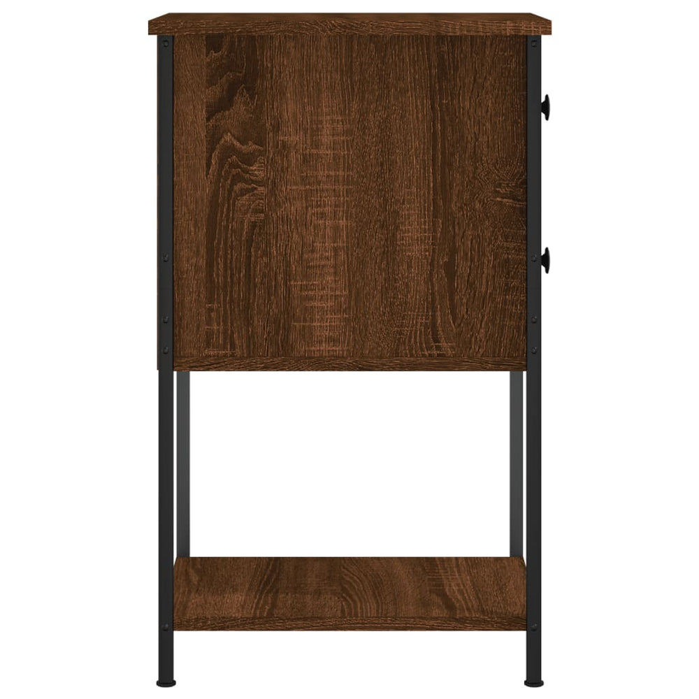 Nachtkastjes 2 st 32x42x70 cm bewerkt hout bruin eikenkleur MeubelReus