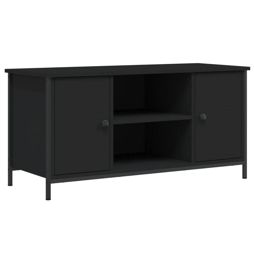 Tv-meubel 100x40x50 cm bewerkt hout zwart MeubelReus