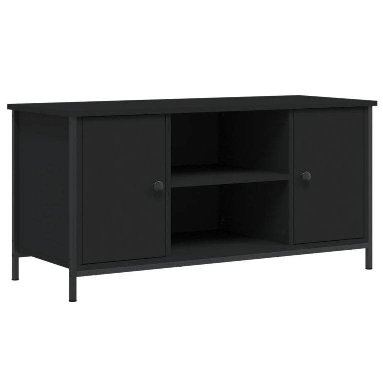 Tv-meubel 100x40x50 cm bewerkt hout zwart MeubelReus