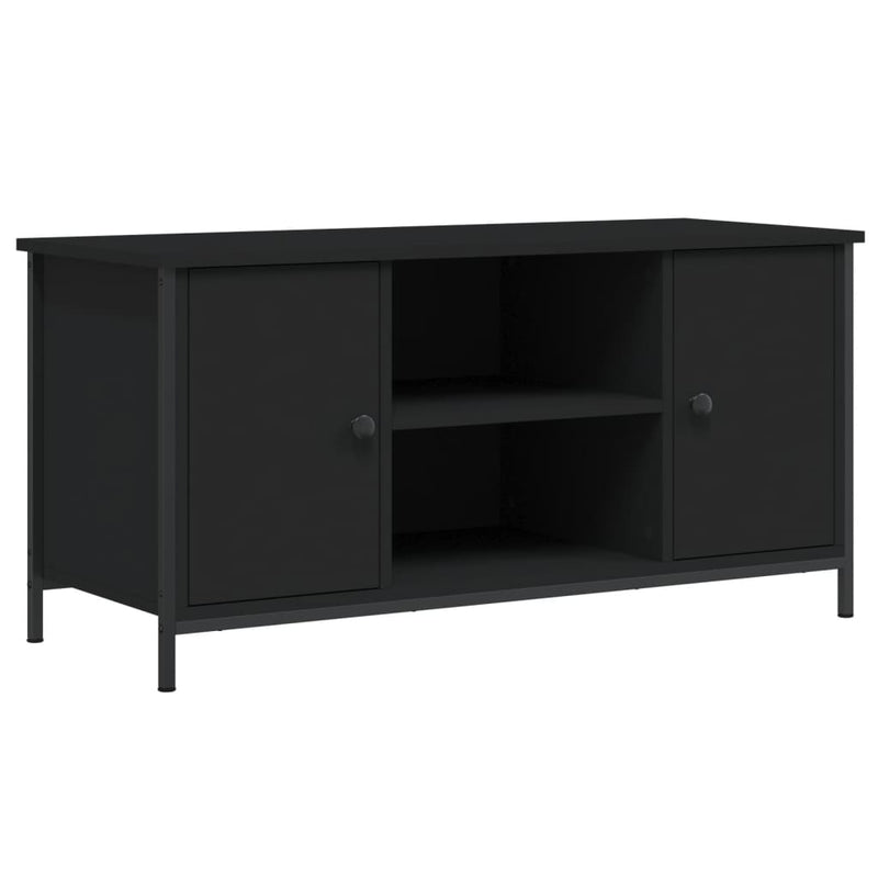 Tv-meubel 100x40x50 cm bewerkt hout zwart MeubelReus