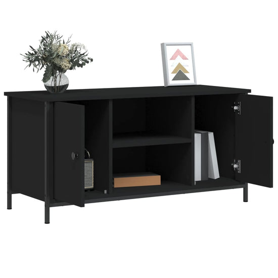 Tv-meubel 100x40x50 cm bewerkt hout zwart MeubelReus