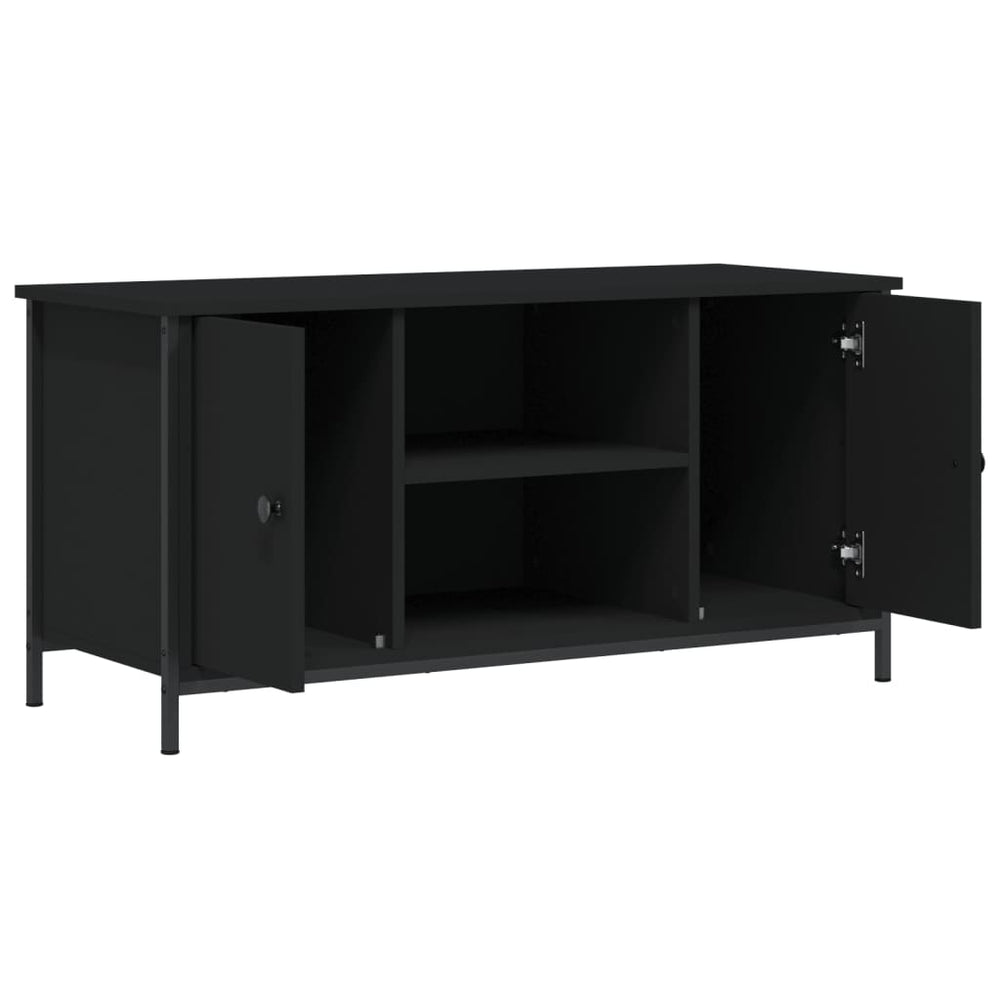 Tv-meubel 100x40x50 cm bewerkt hout zwart MeubelReus