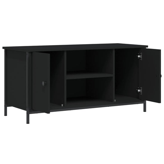 Tv-meubel 100x40x50 cm bewerkt hout zwart MeubelReus