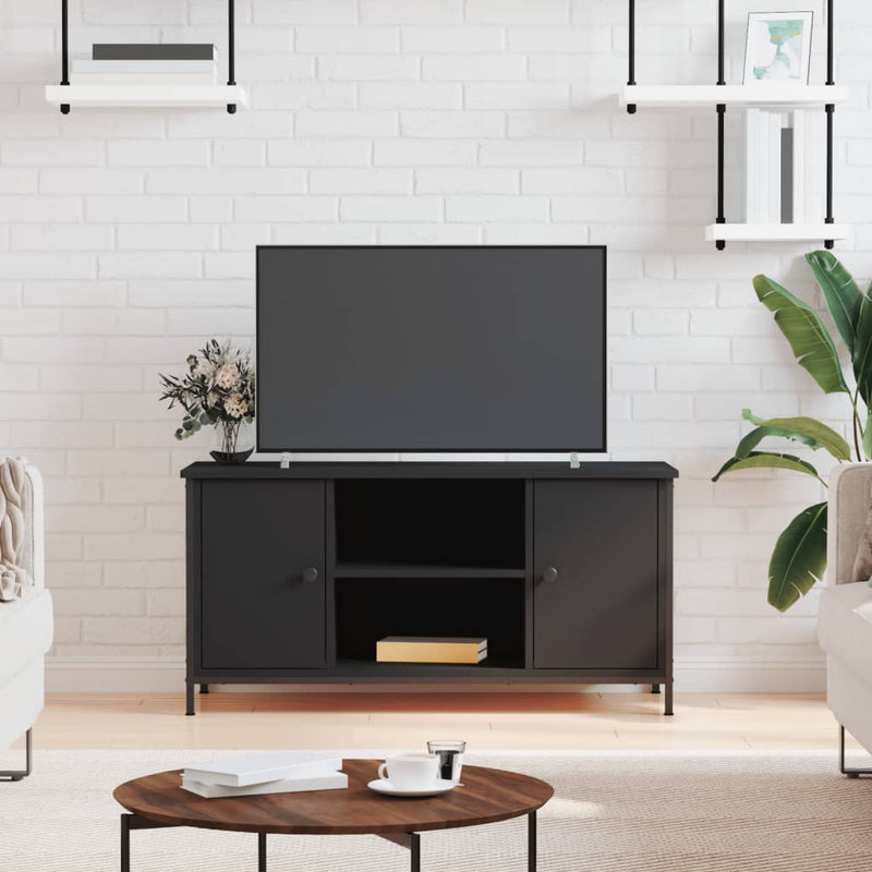 Tv-meubel 100x40x50 cm bewerkt hout zwart MeubelReus