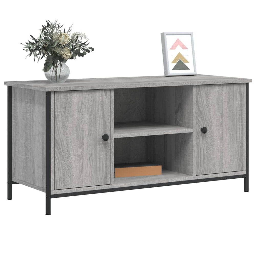Tv-meubel 100x40x50 cm bewerkt hout grijs sonoma eikenkleurig MeubelReus