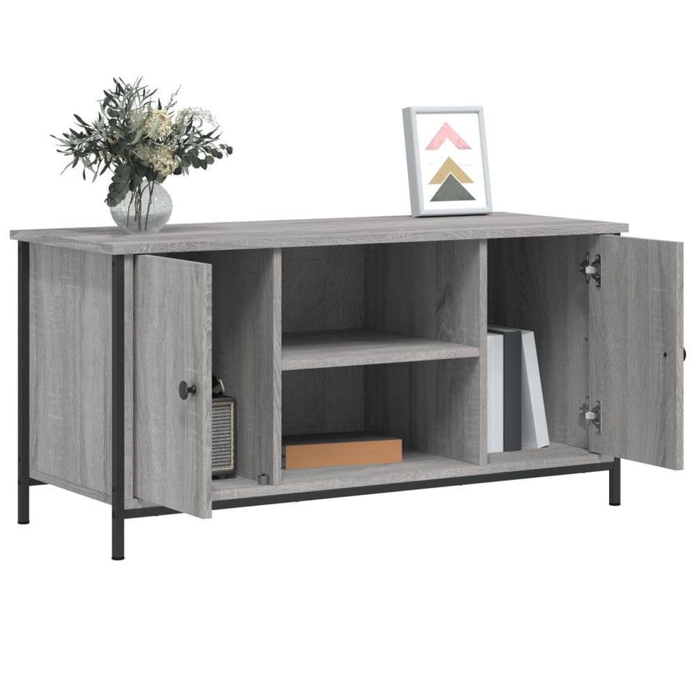 Tv-meubel 100x40x50 cm bewerkt hout grijs sonoma eikenkleurig MeubelReus