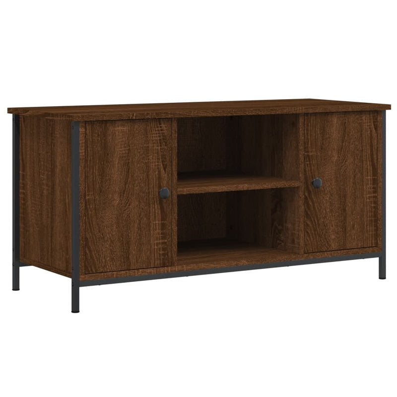 Tv-meubel 100x40x50 cm bewerkt hout bruin eikenkleur MeubelReus