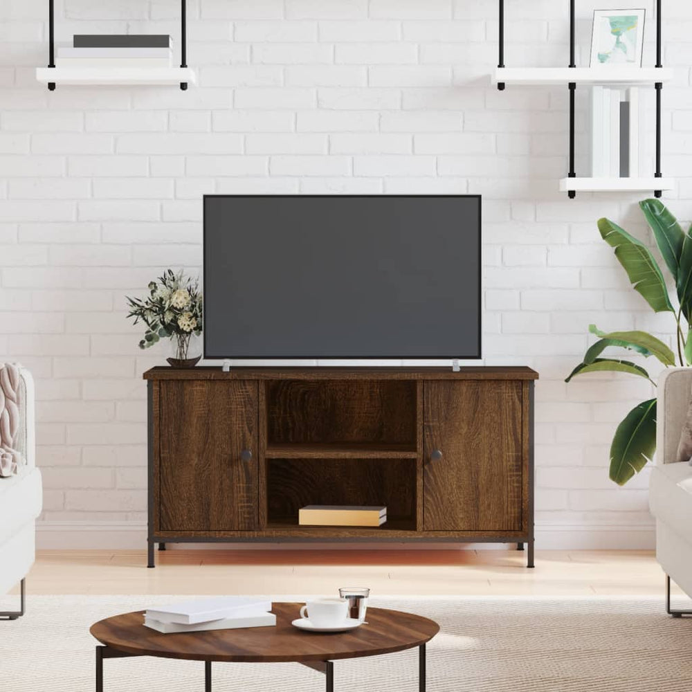 Tv-meubel 100x40x50 cm bewerkt hout bruin eikenkleur MeubelReus