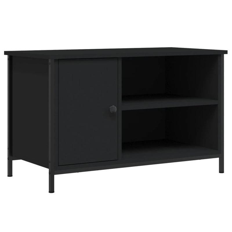 Tv-meubel 80x40x50 cm bewerkt hout zwart MeubelReus