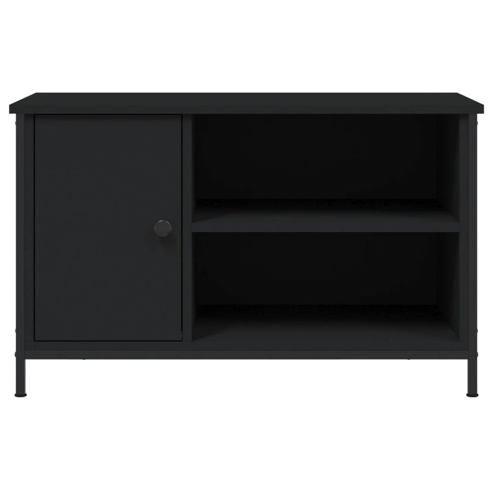 Tv-meubel 80x40x50 cm bewerkt hout zwart MeubelReus