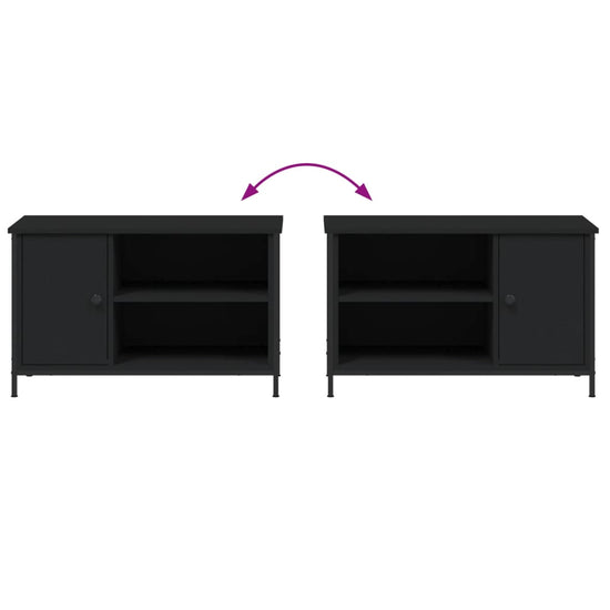 Tv-meubel 80x40x50 cm bewerkt hout zwart MeubelReus