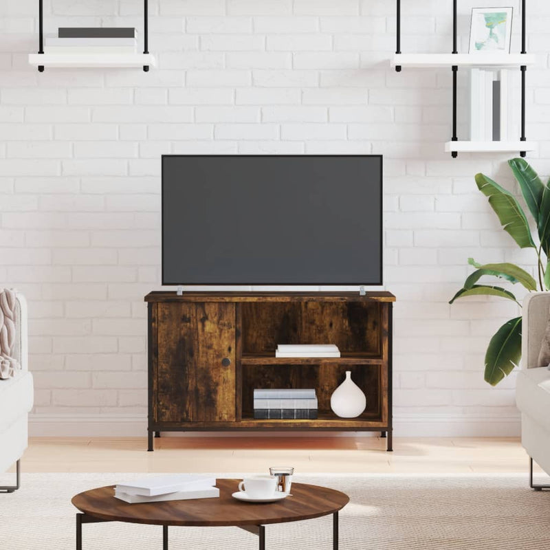 Tv-meubel 80x40x50 cm bewerkt hout gerookt eikenkleurig MeubelReus