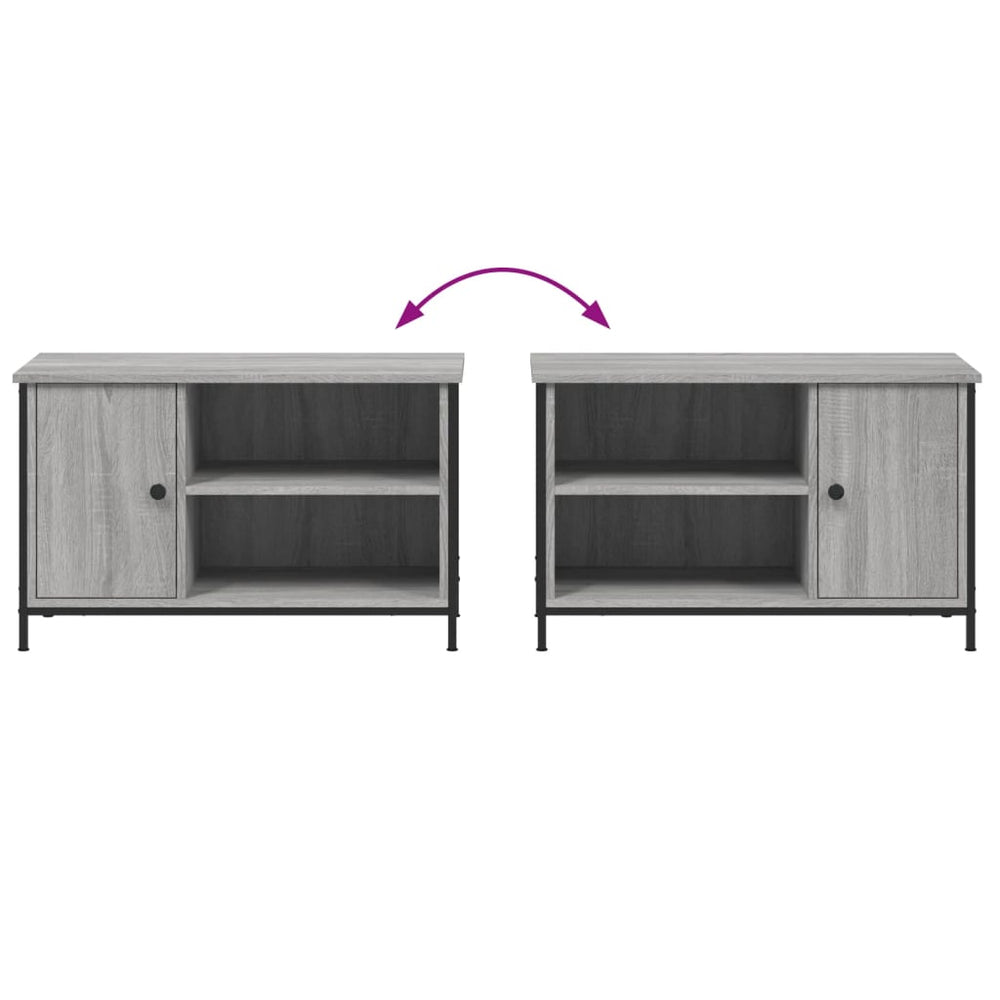 Tv-meubel 80x40x50 cm bewerkt hout grijs sonoma eikenkleurig MeubelReus