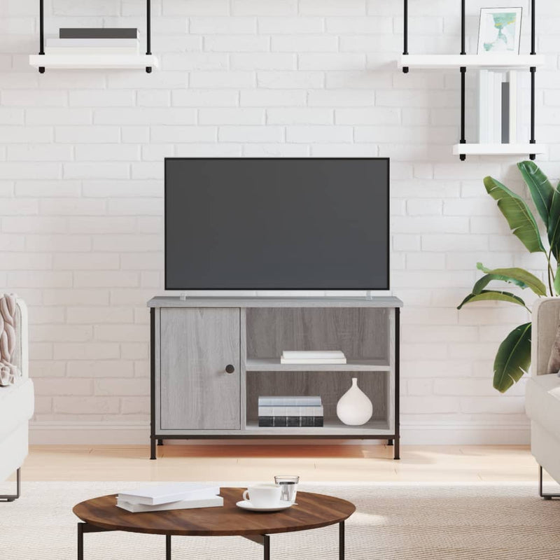 Tv-meubel 80x40x50 cm bewerkt hout grijs sonoma eikenkleurig MeubelReus