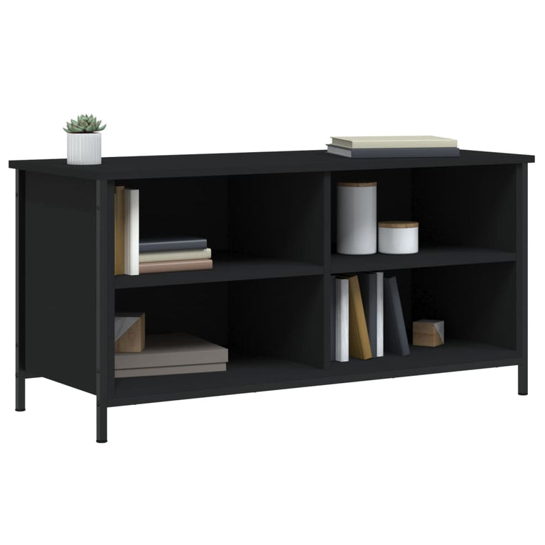 Tv-meubel 100x40x50 cm bewerkt hout zwart MeubelReus