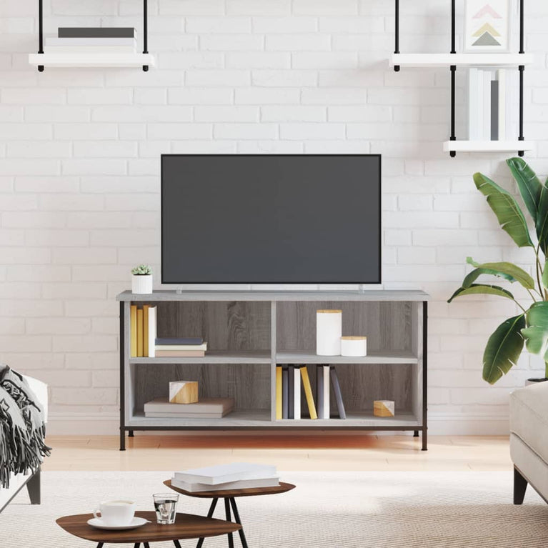Tv-meubel 100x40x50 cm bewerkt hout grijs sonoma eikenkleurig MeubelReus